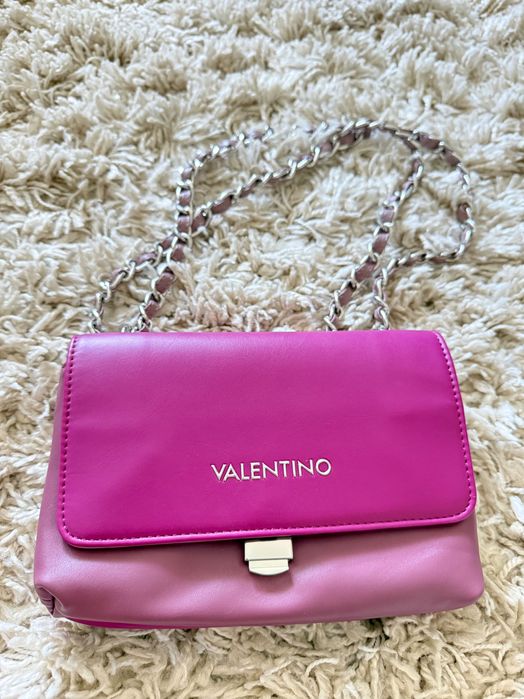 Geantă Valentino roz - mov cu lant