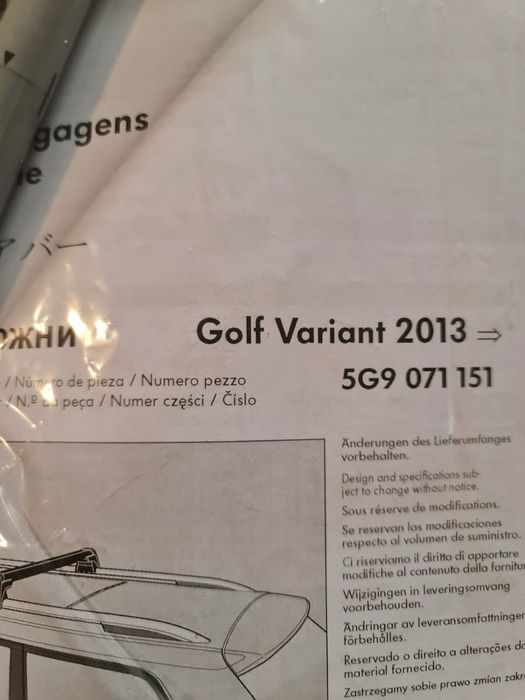 Vând bare transversale VW Golf Kombi (Variant)