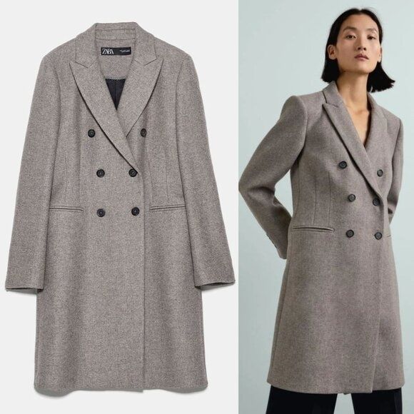 Zara палто от серията MANTECO с 75% вълна