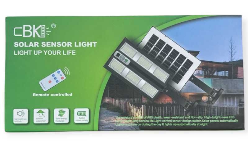 Lampa solara 600W cu panou si senzor de miscare cu telecomanda
