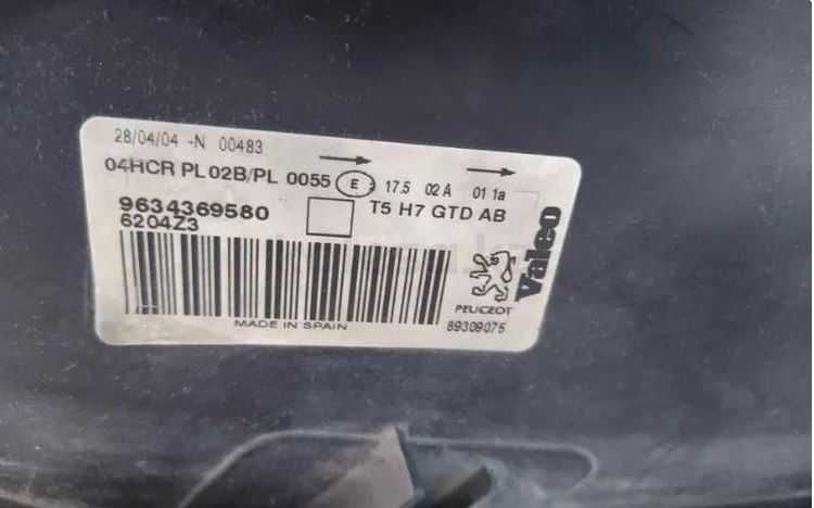 ФАРА пежо 307 оригинал дорестайл