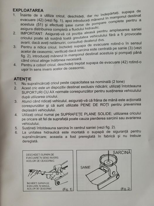 Cric hidraulic NOU profesional