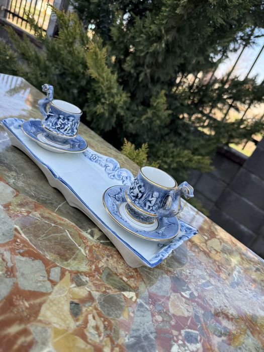 Set elegant pentru cafea/ceai din portelan capodimonte