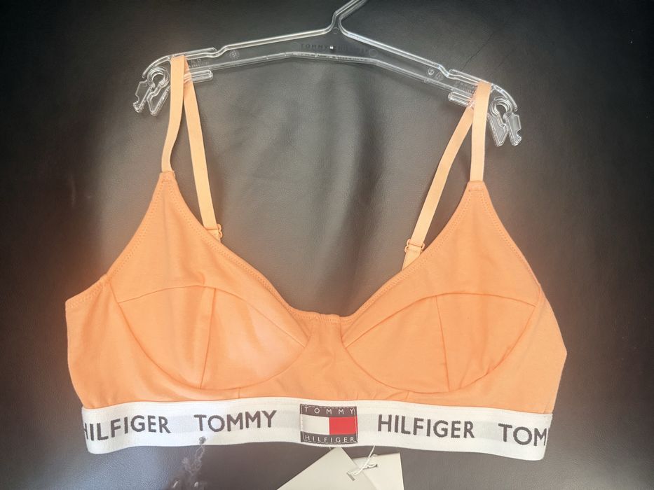 Памучно бюстие Тommy Hilgiger /S/ в синьо и оранжево