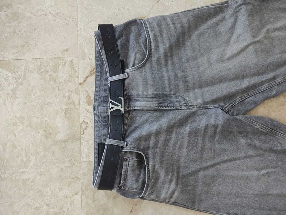 Curea Louis Vuitton Damier Graphite – Cataramă Argintie