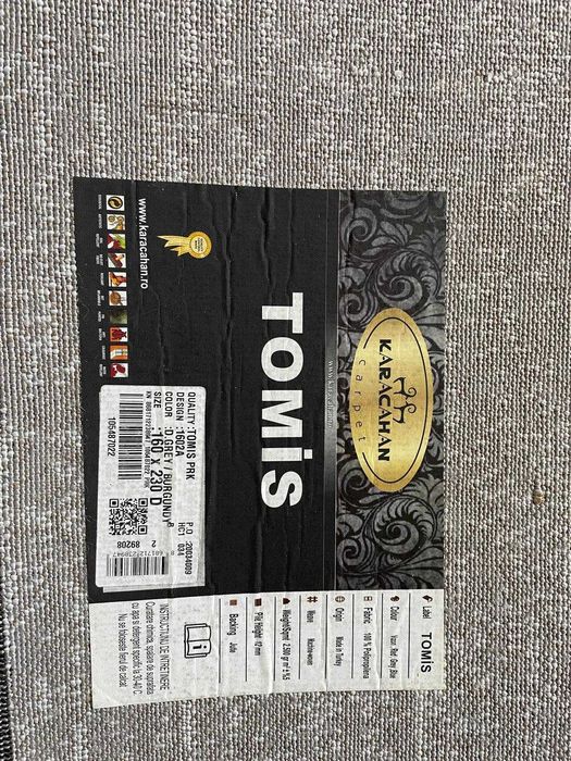 Covor 230 x 160 cm gri/ burgund/ negru