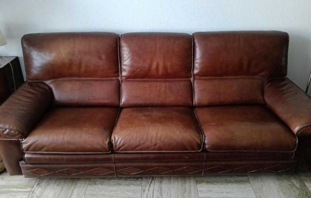 Canapea + fotolii din piele italiană, Roland Lap