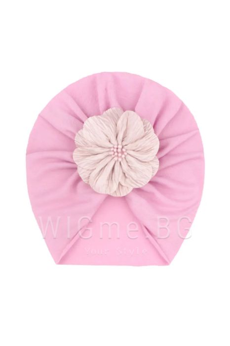 Бебешки тюрбан цвете с мъниста