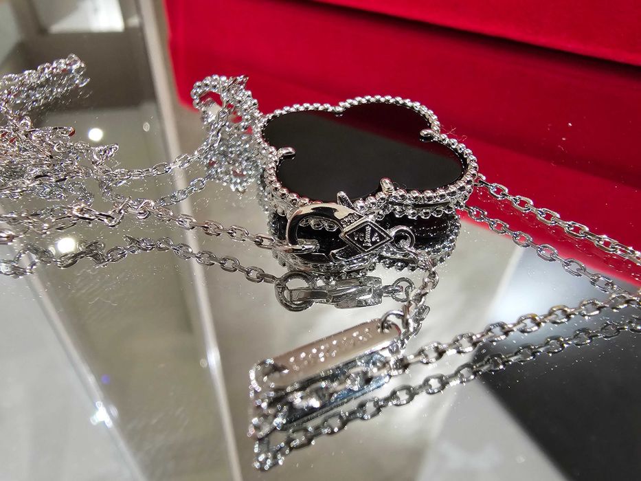 Van Cleef & Arpels VCA Silver Black Long Magic Alhambra Дамско Колие