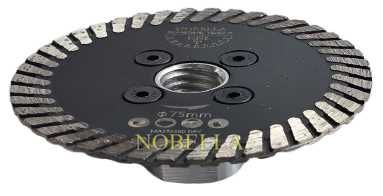 Мини турбо диамантен диск Ø75 мм., с адаптер М14 за ъглошлайф