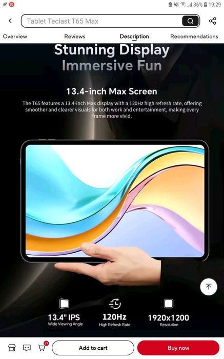 Tableta PC 13,4inch NOUA