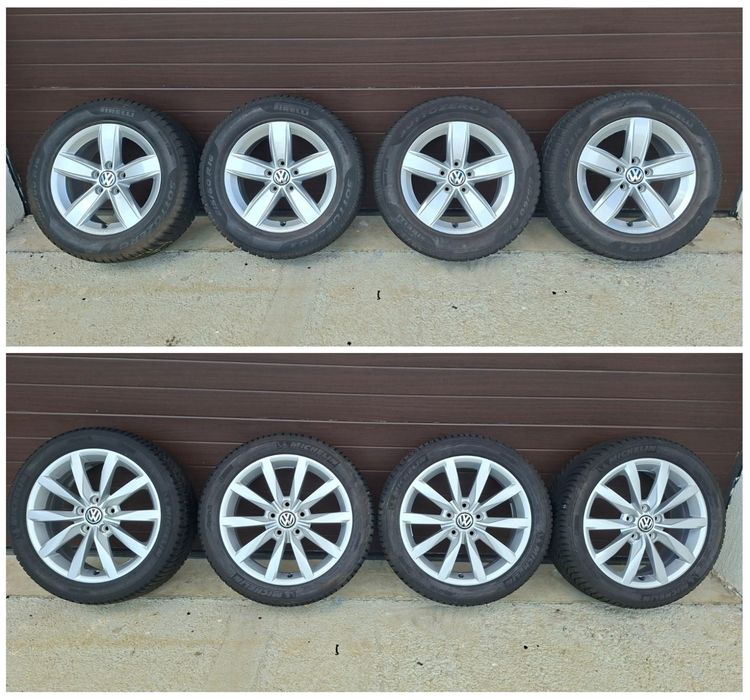 Jante aliaj originale VW R16 R17 5x112 Passat Golf Skoda Audi Seat anvelope iarna Pirelli 215/60/16 Michelin 205/50/17 noi