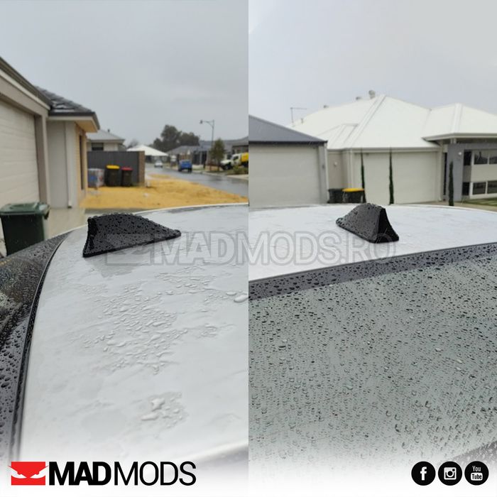 Antena scurta radio auto, Shark, Cu amplificare semnal, Negru lucios