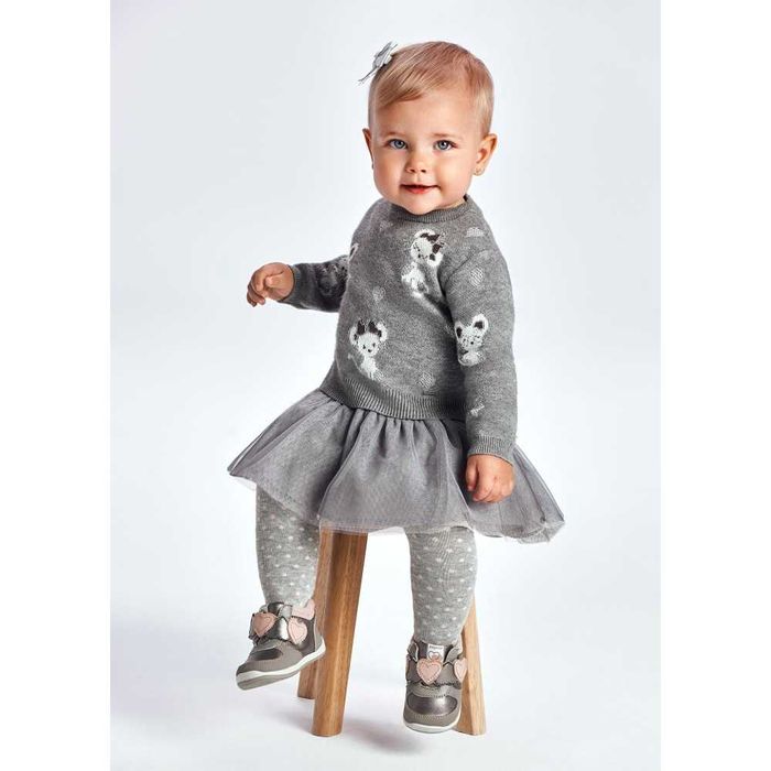 Комбинирана рокля Mayoral 2 в 1 /рокля с тюл и пуловер/ 12М, 80см