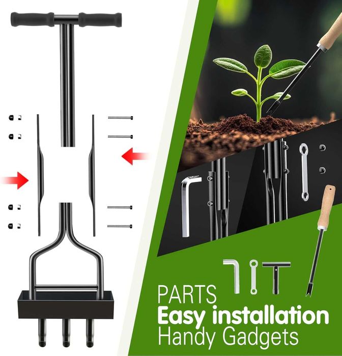 Aerator gazon cu dinți tubulari pentru un gazon perfect