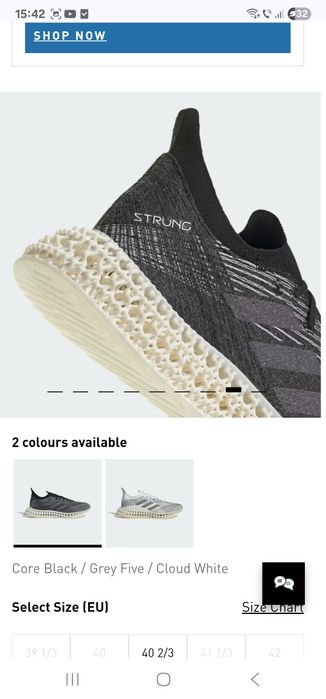 Adidas 4DFWD X Strung nr. 39 1/3,40,40 2/3