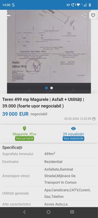 Teren de vanzare gata de constructie