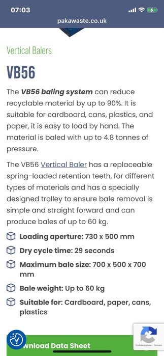 Presa baler vb 56 Carton, hârtie, cutii de conserve,