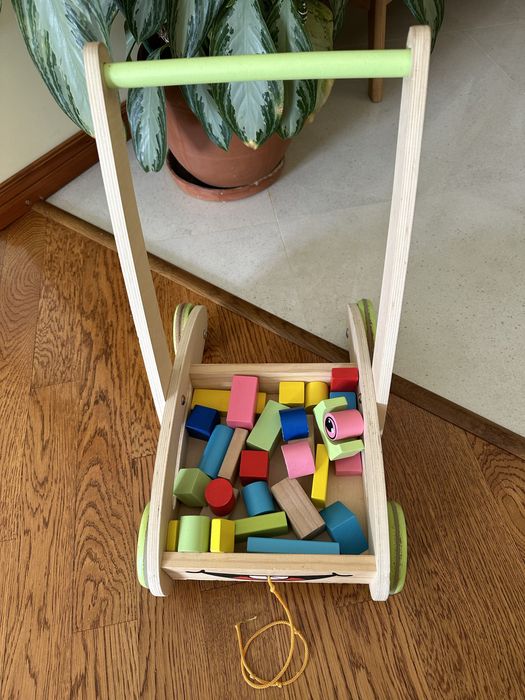 Eichhorn Дървена количка с конструктор