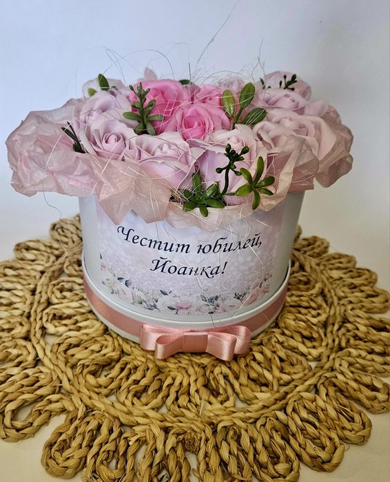 Букет  със сапунени рози