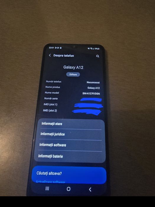 Samsung Galaxy A12 Albastru – 5000mah[zgârieturi,se rezolva cu husă inclusă]