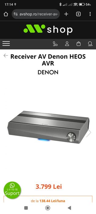 Receiver 5.1 Denon HEOS AVR cu sateliti surround wireless Denon HEOS 1