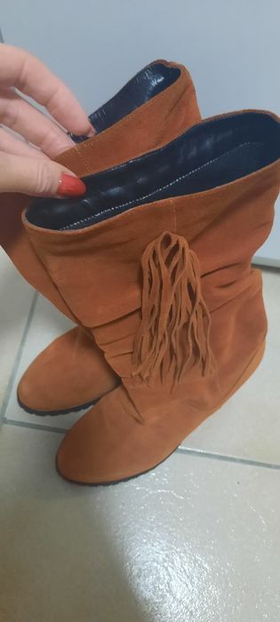 Cizme piele intoarsa, 38, stare perfecta