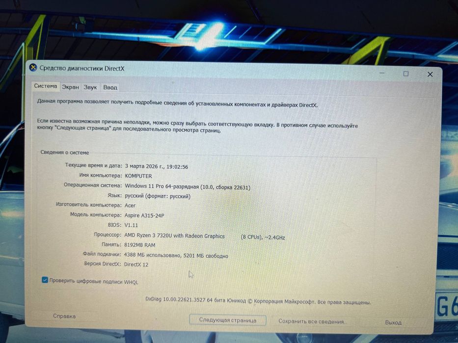 Notebook Acer aspire 3 A 315