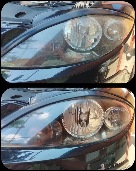 Полиране на фарове с поставяне на защита,пране+интериорно почистване