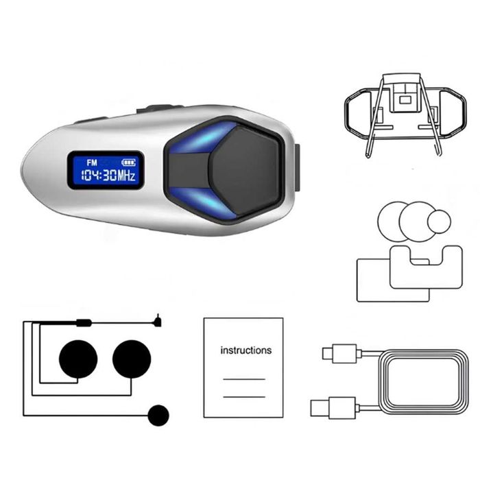 Bluetooth интерком системата за мото каска с батерия 500mAh