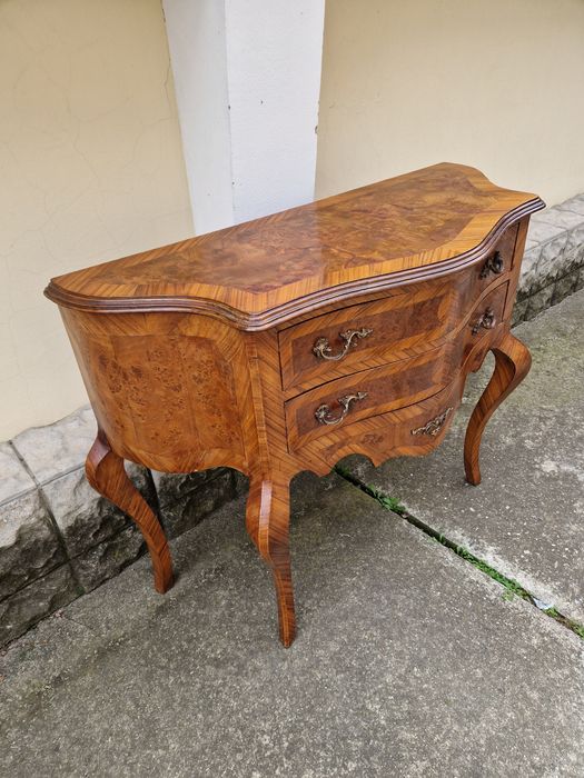 Прекрасен антикварен френски скрин шкаф масив интарзия