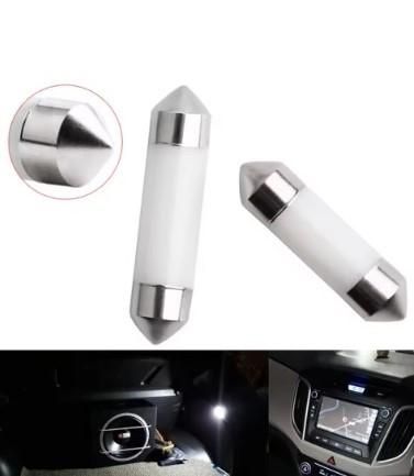 Лед крушки 2бр. сулфидни COB Керамична обвивка C5W LED 12V 6500K