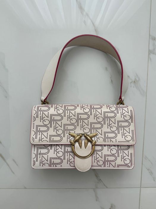 Чанта Pinko бяло-розов цвят