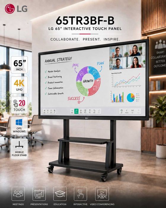 LG 65TR3BF-B 65" 4K сенсорная панель / interaktiv doska + OPS