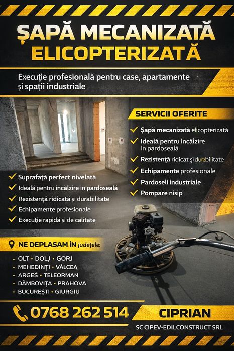 Sapa mecanizata elicopterizata/Tencuiala mecanizata/Beton amprentat