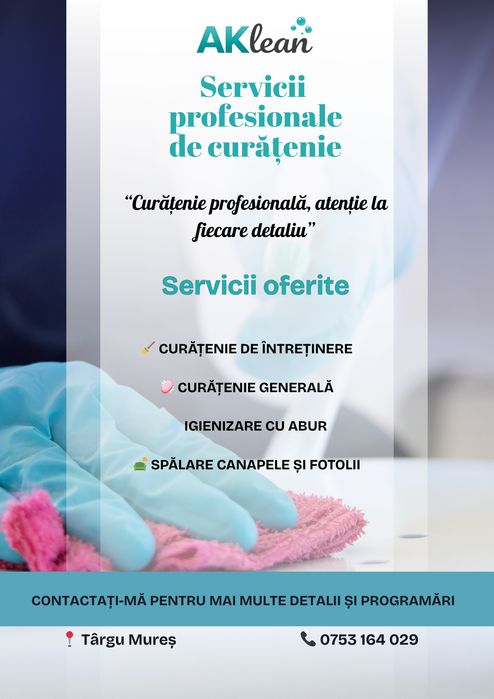 Servicii de curatenie pentru apartamente si case