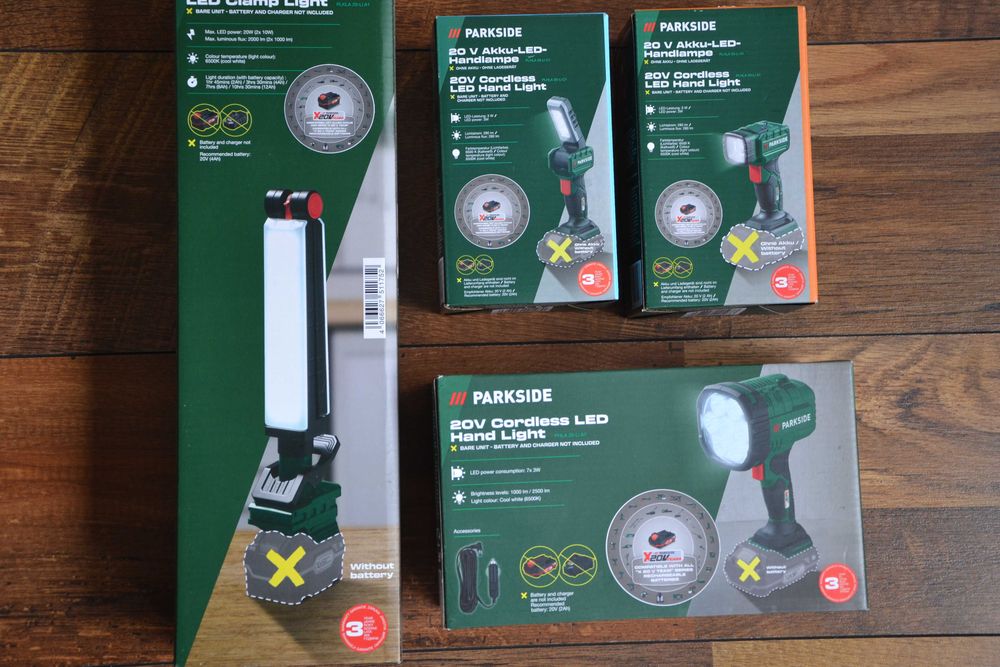 Нови Акумулаторни LED Лампи и Фенери Parkside 20V