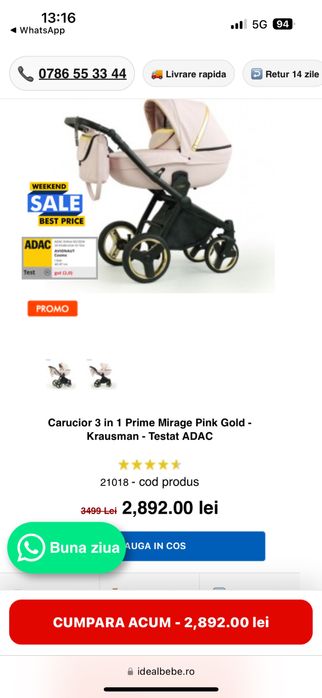 Carucior Krausman 3 in 1 Prime Mirage