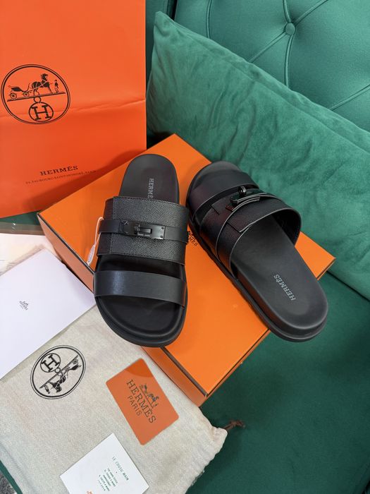 Papuci Hermes piele naturala 100% Full Box colectie noua