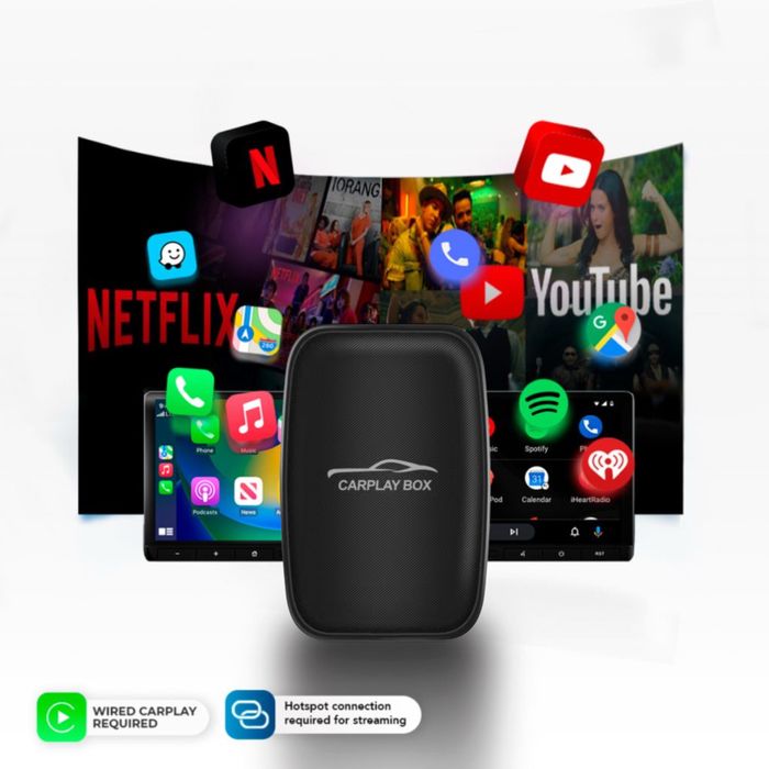 Безжичен адаптер за CarPlay и Android Auto, YouTube и Netflix за автомобил