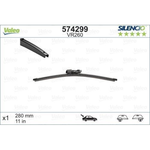 Stergator luneta Valeo 574299 VM260, lungime lamela 285mm, 11 inch, 574299 - Skoda Yeti 20, Fabia II 202014; VW Golf 6 202013 hatchback; Golf 7 20