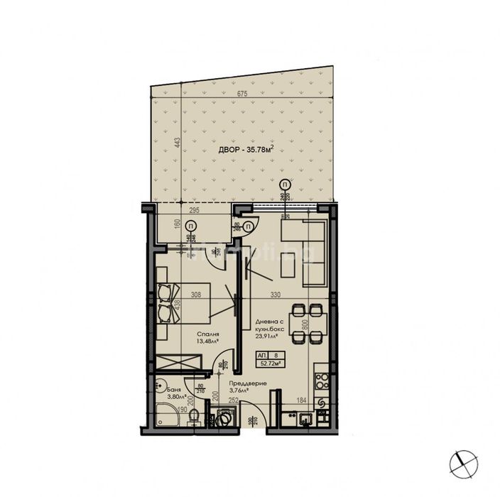 Продава , €135900, 57кв.м. в Малинова долина