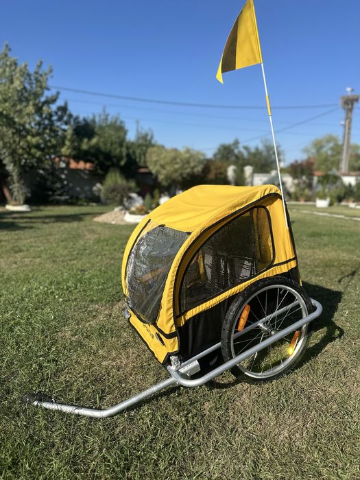 Remorca bicicleta copii 2 locuri