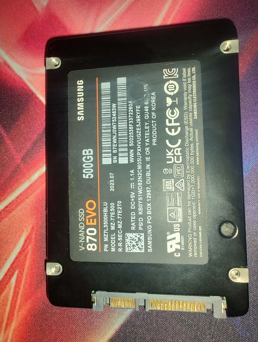 SSD Samsung 870 EVO 500GB- ca nou, 1 ore  de utilizare