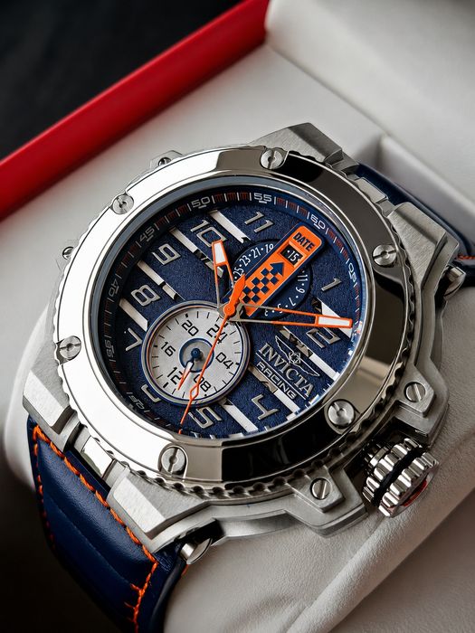 INVICTA Racing Downforce silver/blue 56 mm, Инвикта нов ръчен часовник