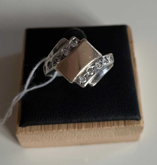 Сребърно дамско пръстенче с инкрустации – проба 925 – 5,08 гр – НОВО