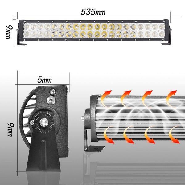 Лед Бар ,5см Мощен OFF ROAD LED BAR 120w 40 Led 12v/24v Атв, Джип, 4х4