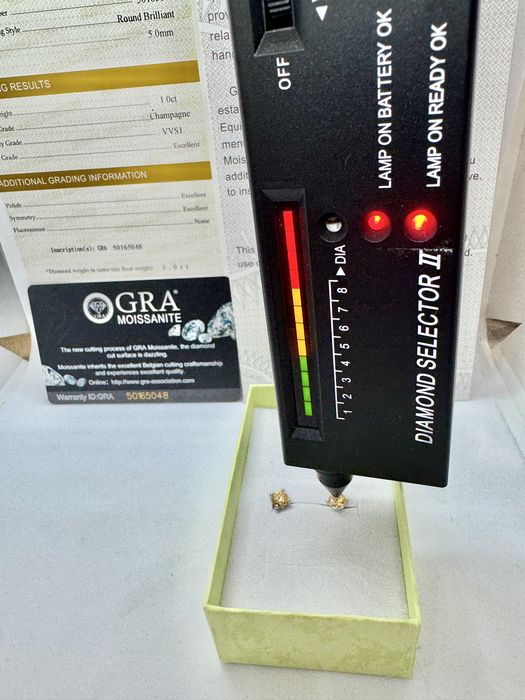 Сребърни обеци с мойсанит (Диамант) 1 карат