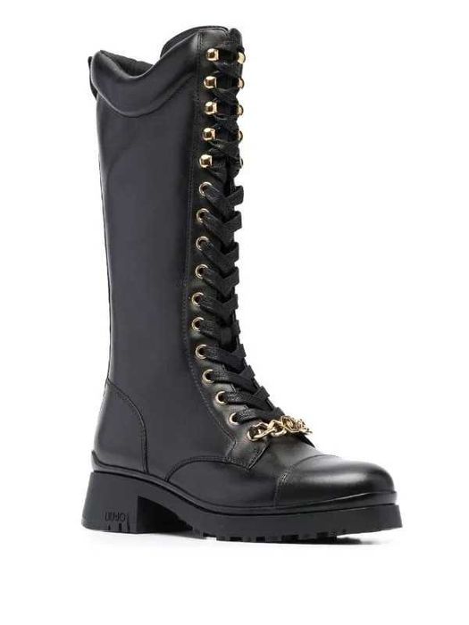 %ПРОМО%до 31.01!LIU JO № 38 – Дамски ботуши естествена кожа "BLACK & G