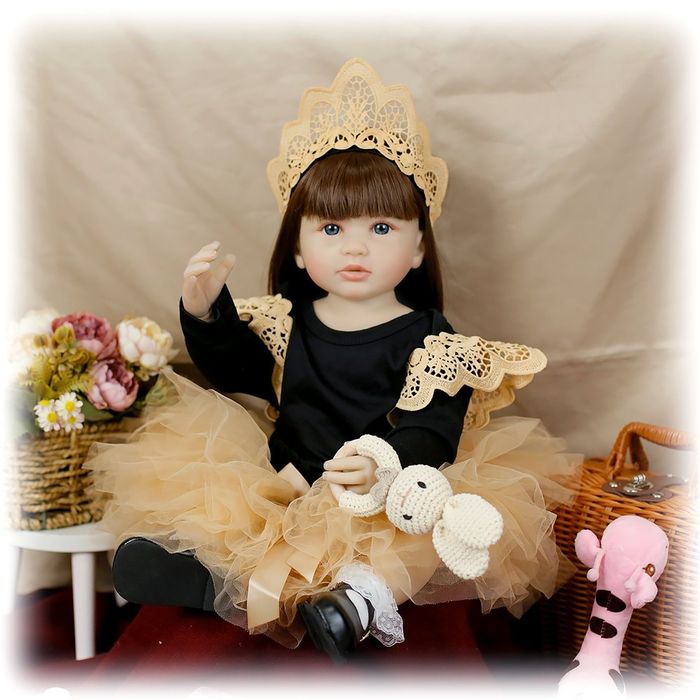 Реалистична бебе кукла Реборн (Reborn baby doll) с дължина 55 см, преродено бебе
